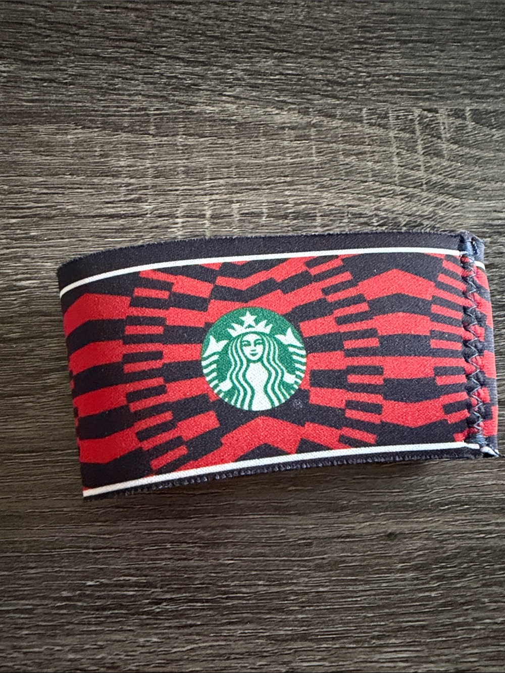 Starbucks Red, Black & Green Neoprene Cup Cozy